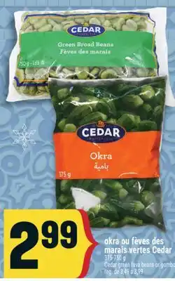 Marché Adonis Okra ou fèves des marais vertes Cedar | Cedar green fava beans or gombo offer
