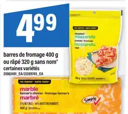 Maxi BARRES DE FROMAGE, 400 G OU RÂPÉ, 320 G SANS NOM offer