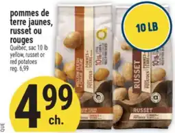 Marché Adonis Pommes de terre jaunes, russet ou rouges | yellow, russet or red potatoes offer