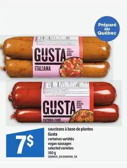 Maxi SAUCISSES À BASE DE PLANTES GUSTA | VEGAN SAUSAGES, 350 G offer