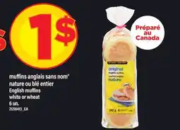 Maxi MUFFINS ANGLAIS SANS NOM NATURE OU BLÉ ENTIER | ENGLISH MUFFINS WHITE OR WHEAT, 6 UN offer