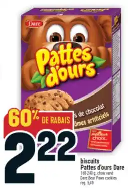 Marché Adonis BISCUITS PATTES D'OURS DARE | DARE BEAR PAWS COOKIES offer