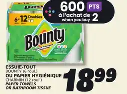 IGA BOUNTY PAPER TOWELS OR BATHROOM TISSUE offer