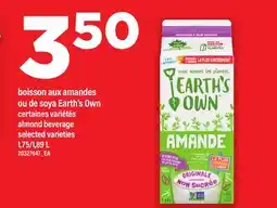 Maxi BOISSON AUX AMANDES OU DE SOYA EARTH'S OWN | ALMOND BEVERAGE offer