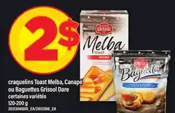 Maxi CRAQUELINS TOAST MELBA, CANAPÉ OU BAGUETTES GRISSOL DARE, 120-200 g offer