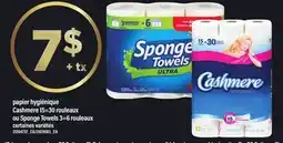 Maxi PAPIER HYGIÉNIQUE 15 = 30 ROULEAUX OU SPONGE TOWELS 3 = 6 ROULEAUX offer