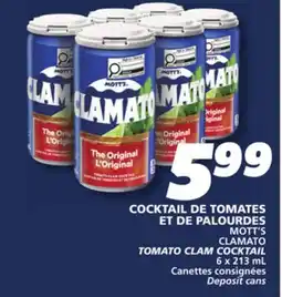 IGA MOTT'S CLAMATO TOMATO CLAM COCKTAIL offer