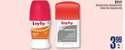 Jean Coutu BYLY Selected deodorants offer
