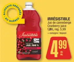 Jean Coutu IRRÉSISTIBLE Cranberry juice offer