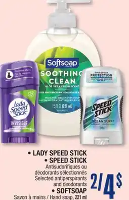 Jean Coutu LADY SPEED STICK, SPEED STICK Selected antiperspirants and deodorants offer