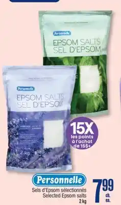 Jean Coutu PERSONNELLE Selected Epsom salts offer