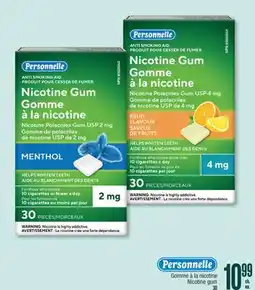 Jean Coutu PERSONNELLE Nicotine gum offer