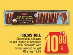 Jean Coutu IRRÉSISTIBLE Milk chocolate with honey almond nougat offer