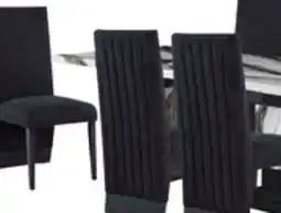 The Brick Vega 7pc Dining Set with Table & 6 Chairs, Marble Look, Pedestal Base, 82W - Natural & White offer