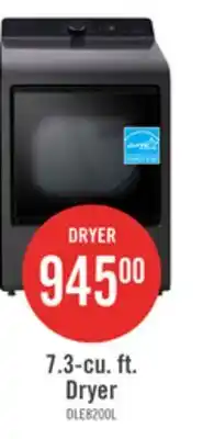 The Brick LG 7.3 Cu. Ft. Electric Dryer with AI Sensing and ThinQ - Platinum Black - DLE8200L offer