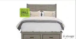The Brick Levi Platform Storage Bed with Headboard & Frame, Wooden, Drift Grey - Queen Size offer