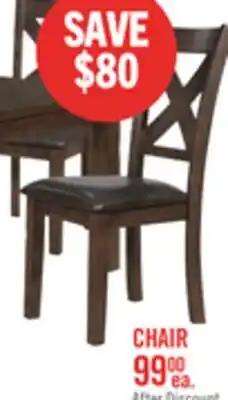 The Brick Talia Dining Chair with Vegan-Leather Fabric, Cross-Back - Brown offer