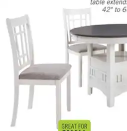 The Brick Dena 5pc Counter-Height Dining Set with Table & Chairs, 42-60W Extension, Round - Dove Grey offer