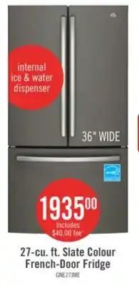 The Brick GE 36 26.7 Cu. Ft. French-Door Refrigerator - Black - GNE27JGMBB offer