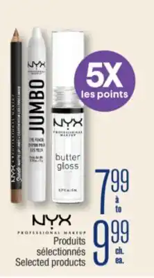 Jean Coutu NYX Selected products offer