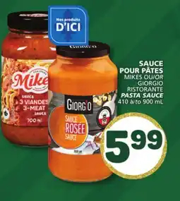 Marché Bonichoix MIKES OR GIORGIO RISTORANTE PASTA SAUCE offer