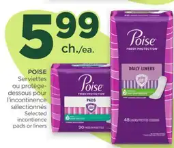 Proxim POISE Selected incontience pads or liners offer
