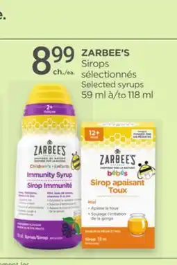 Proxim ZARBEE'S Selected syrups offer
