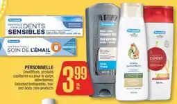 Jean Coutu PERSONNELLE Selected toothpastes, hair and body care products offer