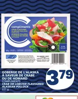 Marché Bonichoix COMPLIMENTS CRAB OR LOBSTER FLAVOURED FLAVOURED ALASKAN POLLOCK offer