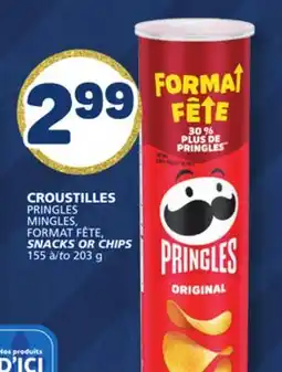 Marché Bonichoix PRINGLES MINGLES, FORMAT FÊTE, SNACKS OR CHIPS offer
