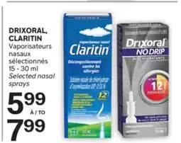 Brunet DRIXORAL, CLARITIN Vaporisateurs nasaux sélectionnés offer
