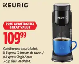 Canadian Tire K-Express Single-Serve. 3 cup sizes offer