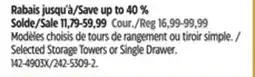 Canadian Tire Selected Storage Towers or Single Drawer offer