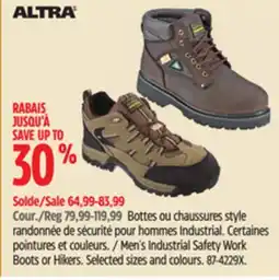 Canadian Tire Men's Industrial Safety Work Boots or Hikers offer