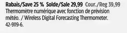 Canadian Tire La Crosse Wireless Digital Forecasting Thermometer offer