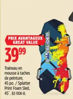 Canadian Tire Splatter Print Foam Sled offer