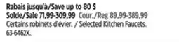 Canadian Tire Selected Kitchen Faucets offer