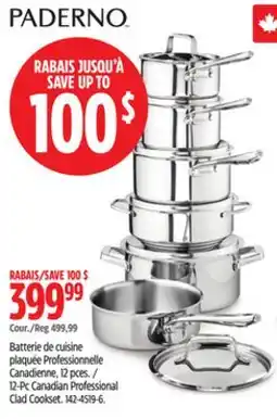 Canadian Tire 12-Pc Canadian Professional Clad Cookset offer