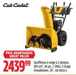 Canadian Tire Cub Cadet 243cc 2-Stage Snowblower, 24˝ offer