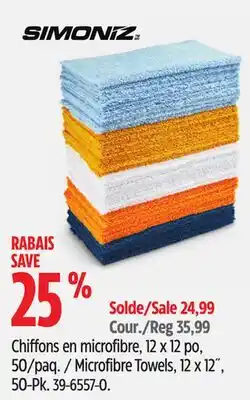 Canadian Tire SIMONIZ Microfibre Towels, 12 x 12˝, 50-Pk offer
