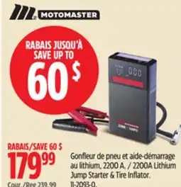 Canadian Tire 2200A Lithium Jump Starter & Tire Inflator offer