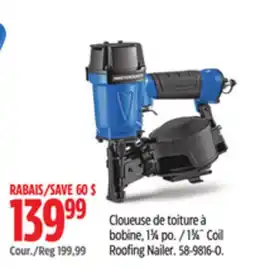 Canadian Tire Mastercraft 13⁄4˝ Coil Roofing Nailer offer