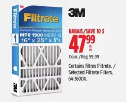Canadian Tire Filtrete Selected Filtrete Filters offer