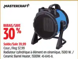 Canadian Tire Mastercraft Ceramic Barrel Heater, 1500W offer