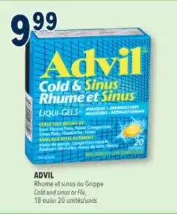 Familiprix ADVIL Cold and sinus or Flu, 18 or 20 units offer