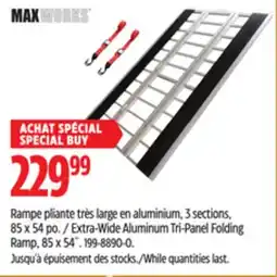 Canadian Tire MaxWorks Extra-Wide Aluminum Tri-Panel Folding Ramp, 85 x 54˝ offer