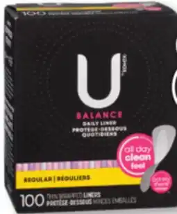 Familiprix U by KOTEX, Selected liners, pads or tampons offer