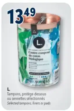 Familiprix Selected tampons, liners or pads offer