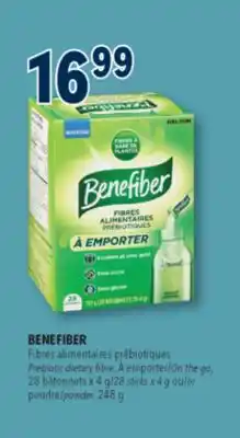 Familiprix BENEFIBER Prebiotic dietary fibre On the go, 28 x 4g/28sticks x 4g or powder, 248g offer