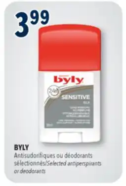 Familiprix BYLY Selected antiperspirants or deodorants offer